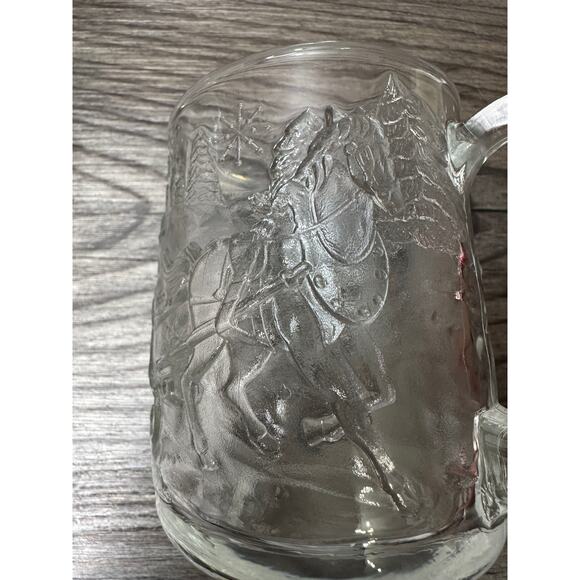 Luminarc USA Heavy Clear 3D Glass House Christmas Mugs 10 oz Set of 4 Vtg 80's - Picture 14 of 15